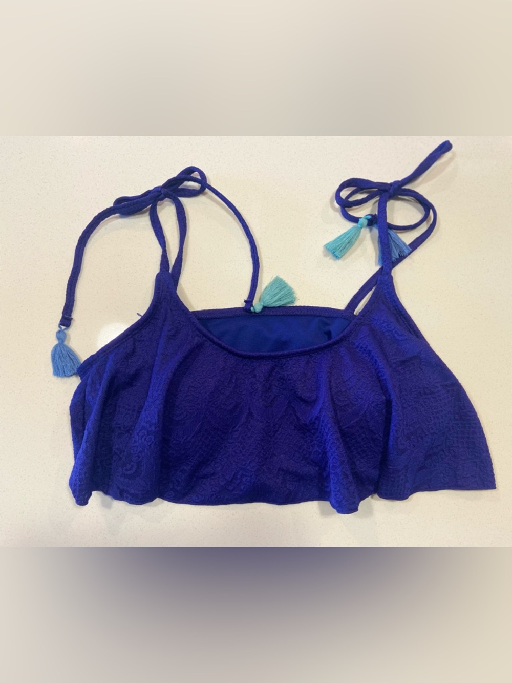 Xhilaration Deep Blue Crochet Bikini Top